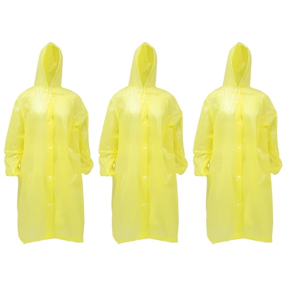 unbranded  3 Pcs Outdoor Raincoats Waterproof Bearskin Ponchos for Adults Bulk Men and Women Yellow