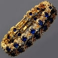 thumbnail image 2 of beryl_creation 3.50 Ct Round Cut Blue Sapphire Womens Tennis Bracelet For Women's 14K Yellow Gold Plated 93.505 Sterling Silver, 2 of 2