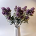 thumbnail image 2 of 3Pcs Artificial Thistle Flowers Fake Spray Eryngium Faux Sea Holly Bouquet Real Touch Plants Floral Tree for Wedding Bridal Home Table Centerpiece Decor (Purple), 2 of 15