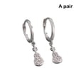 thumbnail image 6 of Thinsont 2 Pieces Guitar Shape Earrings Stylish Zircon Buckle Earring Jewelry Women Men Statement Ear Clip for Daily Party Silver, 6 of 6