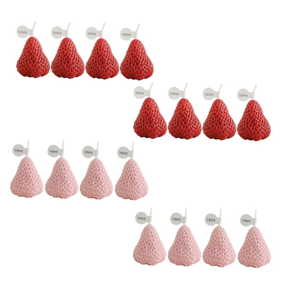 16x Strawberry Shape Candle Decorative Decoration Photo Props