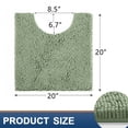 thumbnail image 2 of Smiry Chenille U-Shaped Toilet Bathroom Rugs, Soft Absorbent Non-Slip Contoured Carpet, Machine Washable Bathroom Mats, 20"X20", Sage Green, 2 of 7