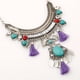 thumbnail image 3 of Collar Vendimia de la Declaración Hugo Hoja Turquesa Borla, 3 of 6