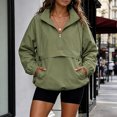 thumbnail image 4 of Womens Windbreaker Lightweight Jackets Hooded Quarter Zip Pullover，Half Zip, Windproof, Waterproof, Rain Coats, Hiking, Casual, Outdoor, Pockets, Fall, 2026, 4 of 4