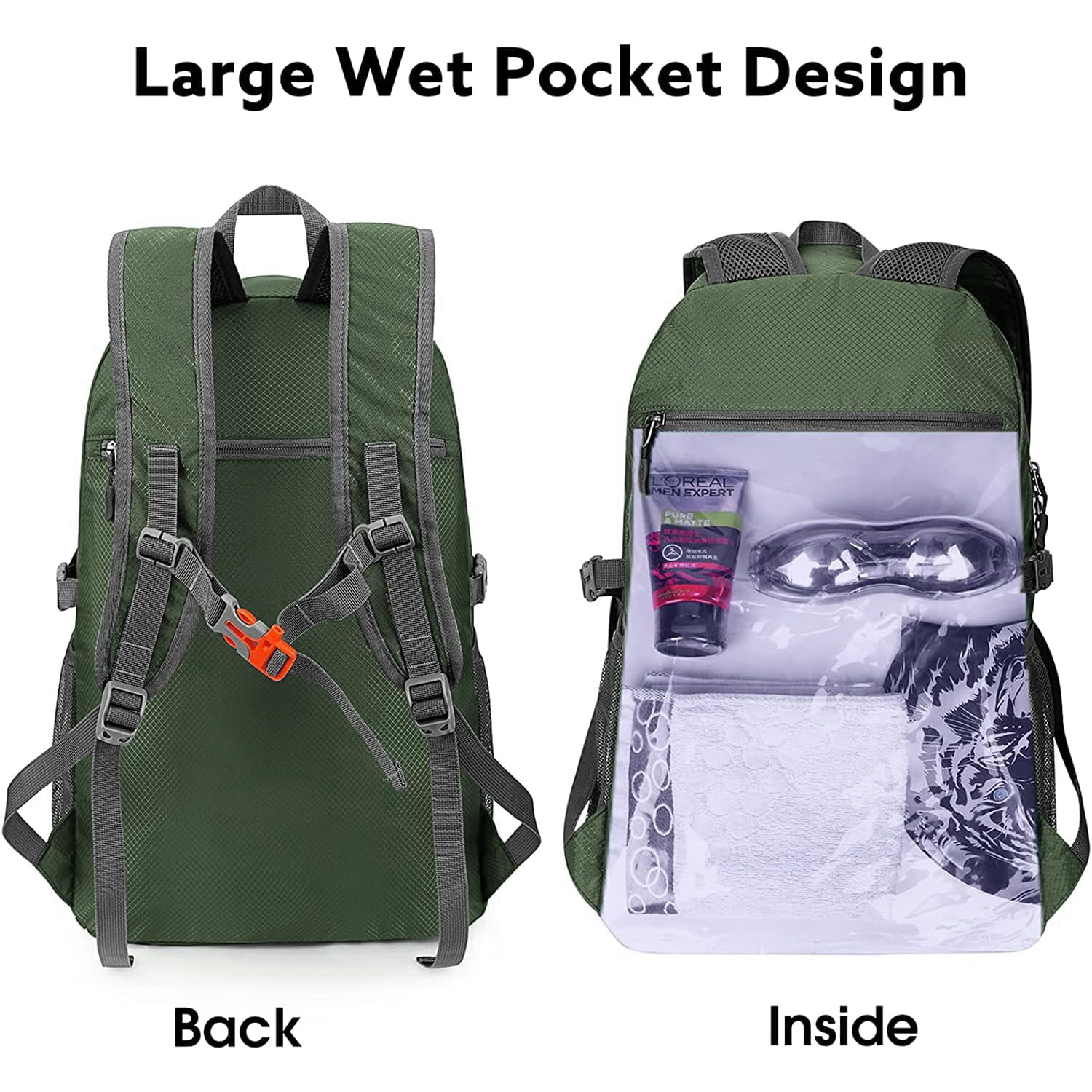 G4Free 40L Lightweight Packable Hiking Backpack, Waterproof Travel Daypack