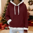 thumbnail image 2 of BLVB Women's Christmas Oversized Hoodies Drawstring Fleece Sweatshirts Holiday Pullover with Pocket, 2 of 7