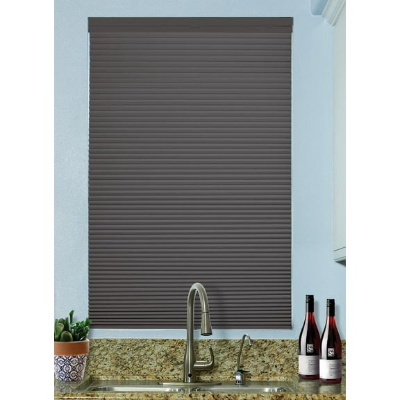 BlindsAvenue Cordless Top Down/Bottom Up Blackout Cellular Honeycomb Shade, 9/16" Single Cell, Anthracite, Size: 23" W x 48" H