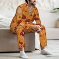 thumbnail image 7 of Salouo Mushroom Print Button-Front Long Sleeve Pajama Set for Men, Soft 2Pjs Men's Long Sleeve Sleepwear-Medium, 7 of 7