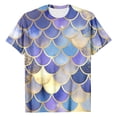 thumbnail image 4 of Womens Summer Tops 2026 T Shirt Loose Fit Short Sleeve Top Digital Scale Print Crew Neck Casual Fashion Clothes, 4 of 4