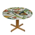 thumbnail image 3 of ARISTURING Floral and Birds Tablecloth Round Watercolor Flower Table Cloth Washable Farmhouse Spring Summer Butterfly Tablecloth For Kitchen Holiday Room Picnic Indoor Outdoor Party Decoration White, 3 of 7