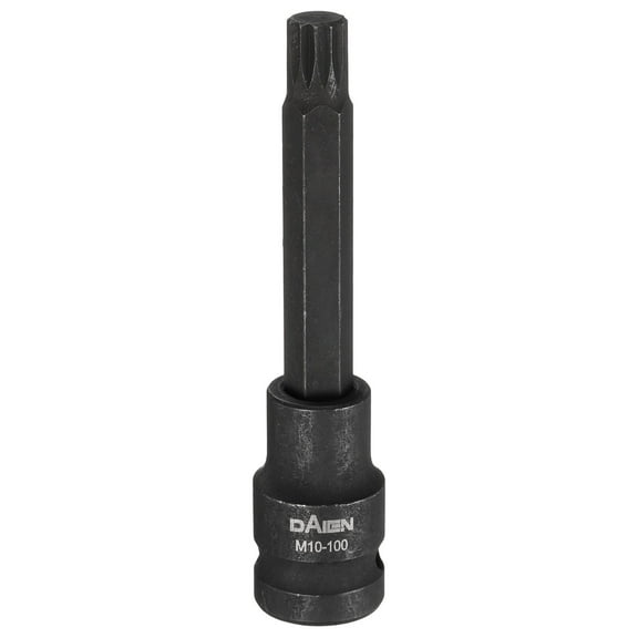 Uxcell M10 Triple Square Bit Socket 100mm/3.94" Length 1/2" Square Drive 12 Point Spline Extension Impact Bit Power Nut Driver Set S2 Steel Socket Ratchet Wrench Bits, Black