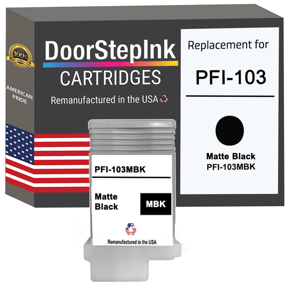 Remanufactured DoorStepInk in the USA Ink Cartridge for Canon PFI-103 130ML Matte Black