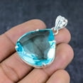 thumbnail image 5 of Adidev 30 Carat Blue Topaz Gemstone Triangle ShapeSky Blue Color 925 Sterling Silver Pendant for Women, 5 of 5