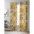 thumbnail image 4 of Farmhouse Sheer Curtains 2 Panels Set Sunflower Gnome Bee Star Yellow Buffalo Plaid Patchwork Lihgt Filtering Rod Pocket Voile Drape, Semi Sheer Window Curtains for Bedroom Living Room, 52"x96", 4 of 5
