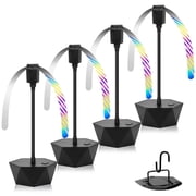 HKKDKTA Fly Fans for Tables, 4 packs Fan Portable with Holographic Blades, Batteries Powered Table Fly Spinner for BBQ, Party, Kitchen and Picnic