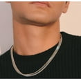 thumbnail image 3 of Stainless Steel Silver Chain Necklace for Men 14K Gold Plated Cuban Link Necklaces 3.5/4/5 MM Width, 16/18/20/22 inch Length with Gift Box, 3 of 5