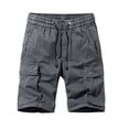 thumbnail image 1 of Cameland Men's Summer Solid Outdoors Casual Have Pockets Drawstring Sport Shorts Pants, 1 of 4