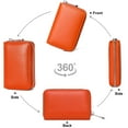 thumbnail image 5 of Badiya Genuine Leather Credit Card Holder RFID Small Zipper Card Case Wallet for Women & Men, 5 of 8