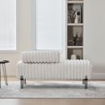 thumbnail image 6 of Kadyn 49.6" Small Loveseat with 2-Seater Small Sofa End of Bed Bench Window Ottoman Footrest and Adjustable Back, Loveseat Sofa for Living Room, Bedroom, Hallway, Small Space, Beige, 6 of 8