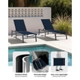 thumbnail image 5 of Harbweb Outdoor Lounge Chair for Poo Set of 4, Aluminum Chaise Lounge Chairs with 5-Position Recliner, No Assembly Patio Lounge Chair for Backyard, Poolside, Deck, Lawn (Blue), 5 of 8