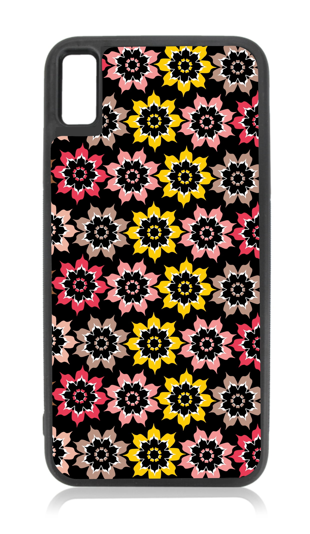 Flower Pattern 10xr Flower Case iPhone 10 xr Floral Case Design Black
