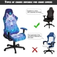 thumbnail image 5 of TSOVTHRID Snowflake Ice Wolf Print 4 PCS Gaming Chair Covers, Stretchable Chair Protective Cover with 2 Pieces Arm Rest Cushion Anti-Dust Universal Chair Slipcover Protector, 5 of 7