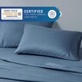 thumbnail image 4 of Degrees of Comfort Coolmax Cooling Sheets Set for Twin Size Bed, Moisture Wicking for Night Sweats Best Comfort, Cool Sheets for Hot Sleepers During Warm Weather with Deep Pocket, Blue-3PC, 4 of 15