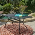 thumbnail image 3 of Outdoor Dining Table, Cast Aluminum, Rectangular, Seats 6,Rust-Resistant, for Patio, Backyard, Garden ,Poolsideand,Deck, 3 of 8