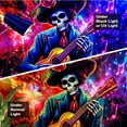 thumbnail image 5 of Y YUNHSOM Blacklight Skeleton Musician Tapestry UV Reactive Fantasy Wall Tapestry for Bedroom Living Room Wall Decor(70" x 90"), 5 of 8
