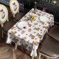 thumbnail image 2 of White Highland Cow Flower Pattern Rectangle Tablecloth 60"x102",Waterproof Polyester Rectangle Table Cloth, Wipeable Spillproof Polyester Tablecloth for Dining, Camping, Indoor and Outdoor, 2 of 6
