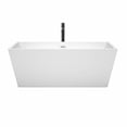 thumbnail image 2 of Sara 63 Inch Freestanding Bathtub in White with Shiny White Trim and Floor Mounted Faucet in Matte Black, 2 of 3