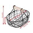 thumbnail image 2 of Wire Fruit Metal Oval Bowl Storage Bread Basktet  with Wooden Handle Retro Metal Wedding Flower Basket for Girls Decor Wedding Ceremony Party C, 2 of 5