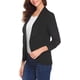 thumbnail image 5 of Blazer elegante deportivo largo para mujer, chaqueta de oficina de negocios con mangas 3/4, 5 of 6