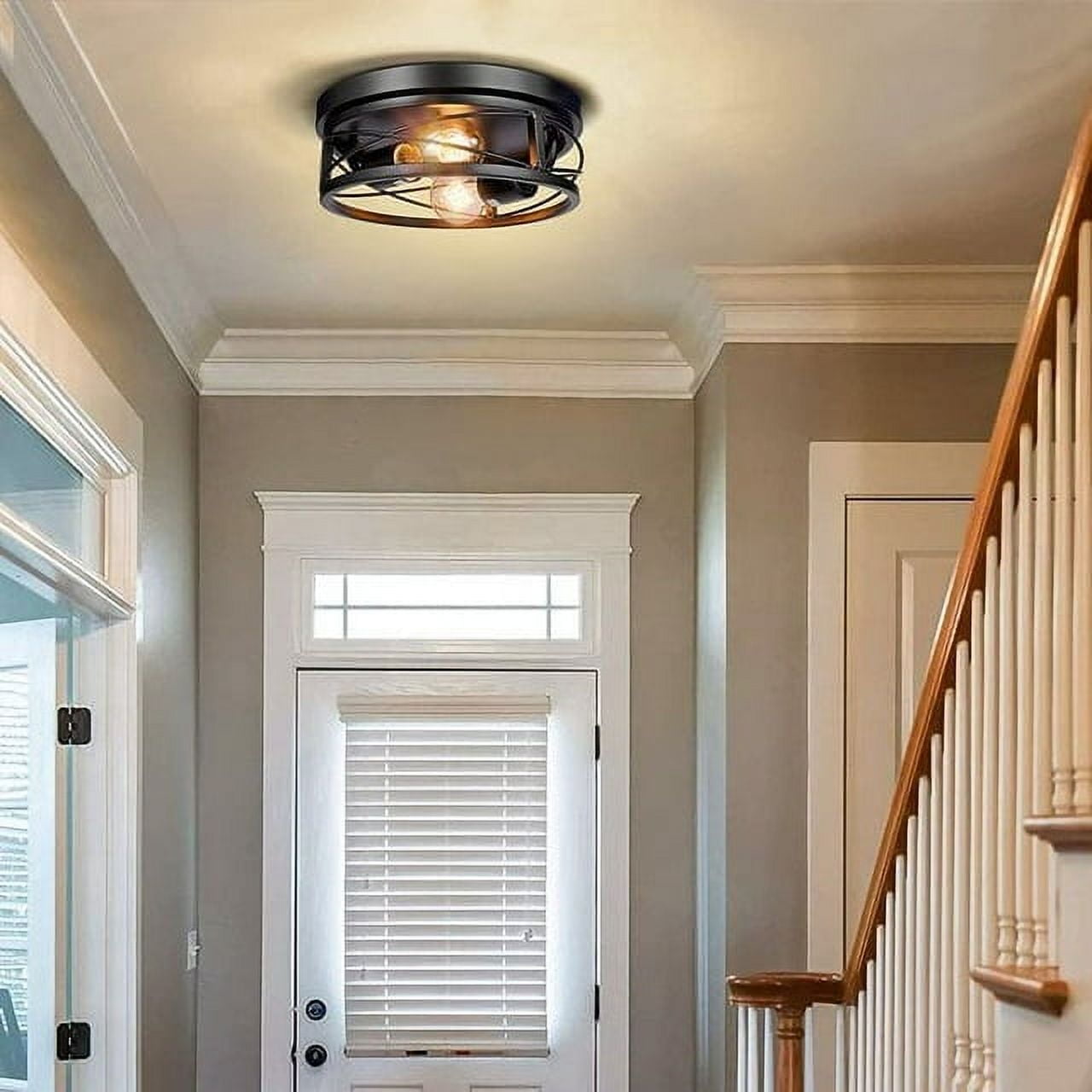 Flush Mount Ceiling Light Fixtures with 2 Bulbs Farmhouse Flush Mount Ceiling Light 2-Light Ceiling Lamps for Kitchen Bedrooms Foyer Hallways