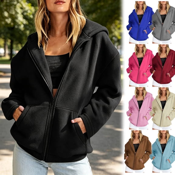 Women's Oversized Hoodies Sweatshirts Pullovers Long Sleeve Zipper Neck Fleece Sweater With Pocket Casual Loungewear Streetwear Outfits Ultra Soft All Day Comfort Cozy | CSEONE,Beige L