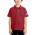 thumbnail image 2 of CCRFTGI 250 Anniversary USA Flag Polo Shirts for Child Girls Boys Size 7 School Uniform America Flag freedom Shirt Golf Lapel Button Collared Polo Quick Dry Summer T-Shirts Red 3-4 Years, 2 of 7
