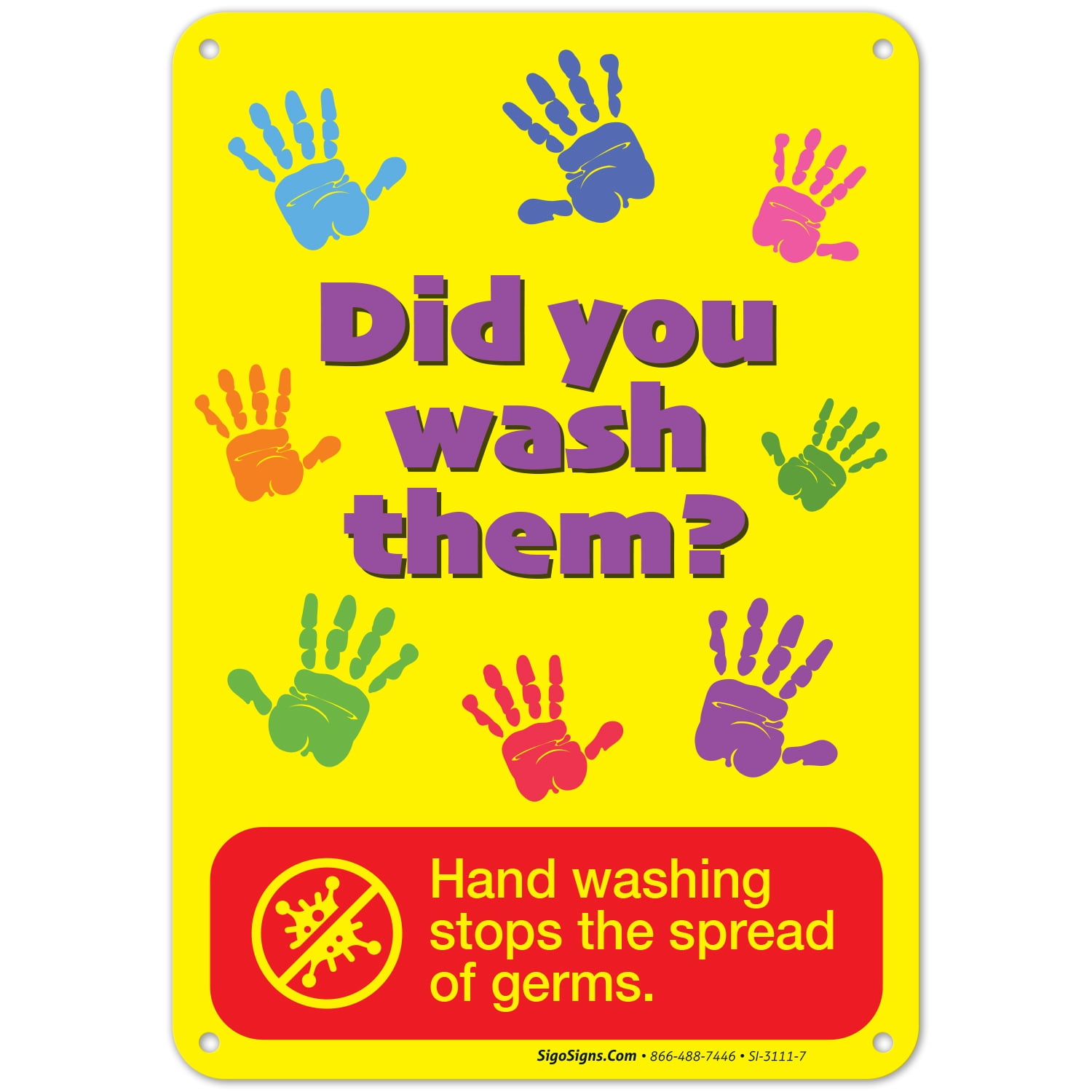 Hand Washing Signs for Kids, Hand Washing Stops The Spread of Germs ...