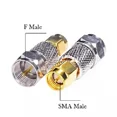thumbnail image 2 of 2X Sma Male Jack To F Type Male Plug Rf Coaxial Adapter Sma To F Connector Tv, 2 of 4