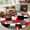 Red, variant on Burnt Orange Black Geometric Bathroom Rug Washable 2x3 Entryway Rug Non Slip Modern Abstract Art Block Front Door Mat Low Pile Indoor Doormat Throw Floor Carpet for Kitchen Bedroom Entrance