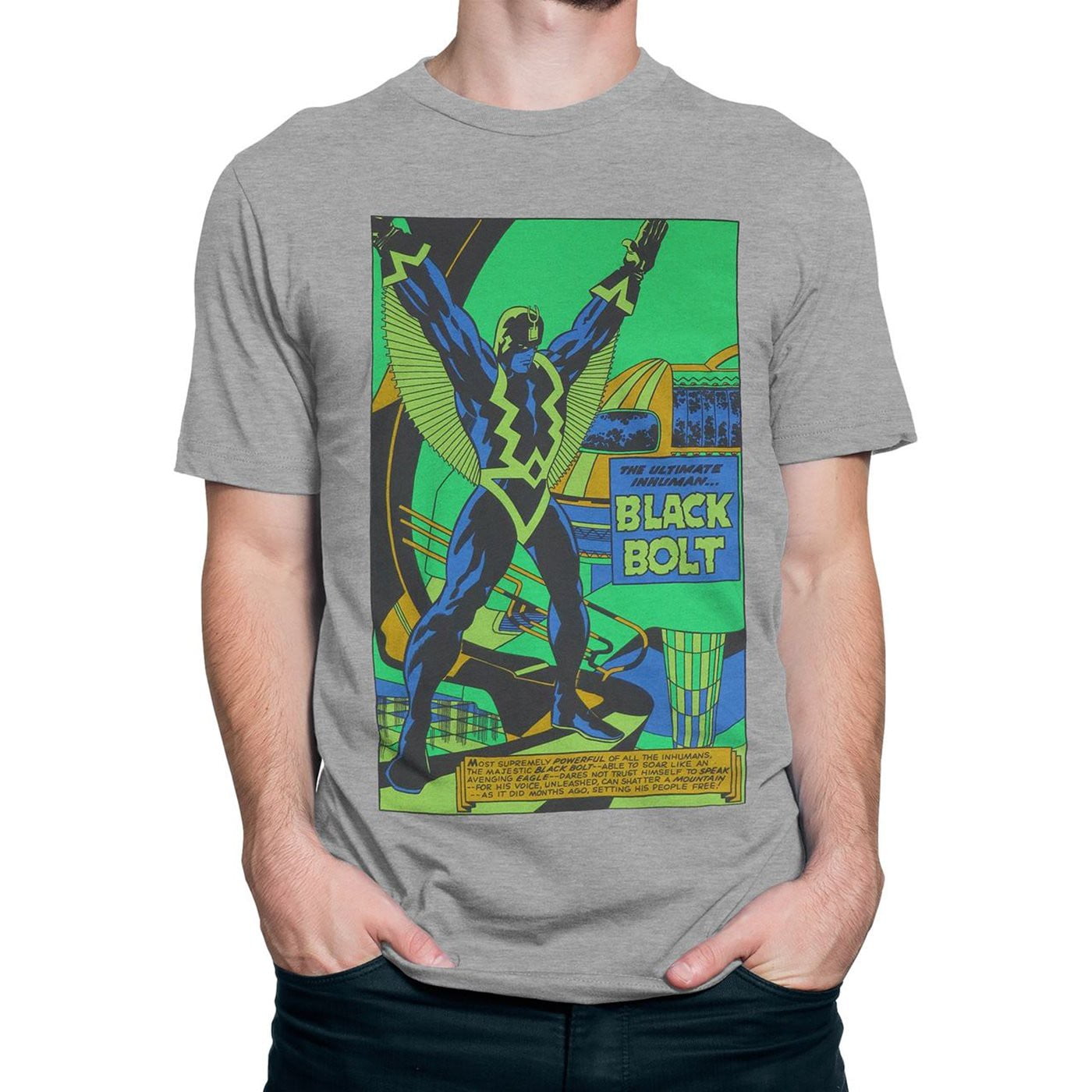Black Bolt Black Light by Jack Kirby Men's T-Shirt-Small | Walmart