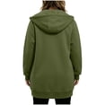 thumbnail image 6 of Womens Plus Size Hoodies Long Tunic Loose Fit Zip Up Sweatshirt Drawstring Casual Oversized Comfy Fall Coat with Pockets, 6 of 7