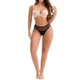 thumbnail image 2 of INSPIRE CHIC Women's Lace Mesh See Through Mid Rise Briefs Breathable Lightweight Seamless Underwear S Black, 2 of 4