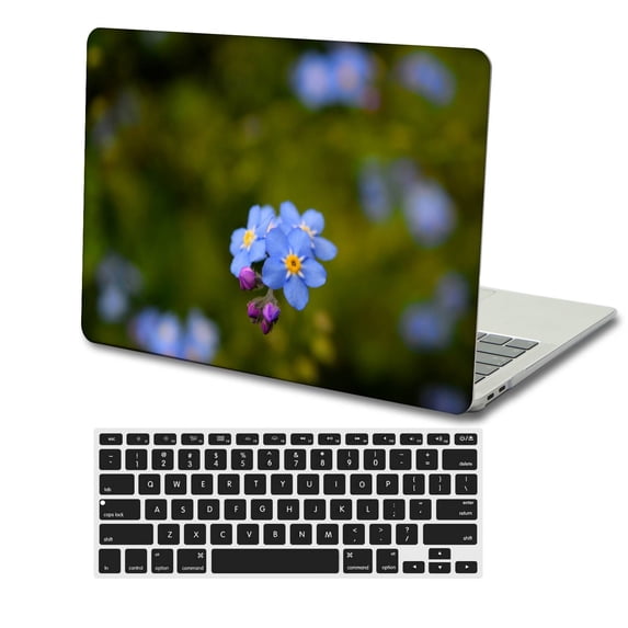 KSK KAISHEK Hard Shell Case Cover Only for 2019-2016 Rel. MacBook Pro 15" Touch ID + Black Keyboard Cover Model: A1707/A1990 Flower 0851