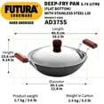 thumbnail image 4 of Hawkins Futura Hard Anodized Deep-Fry Pan Kadhai with Steel Lid and Flat Bottom - 3.75 Litre, 4 of 5