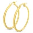 thumbnail image 3 of SuperJeweler 30MM Classic Hoop Earrings In 14 Karat Yellow Gold Over Sterling Silver for Women, 3 of 6