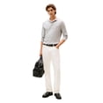 thumbnail image 3 of Polo Tommy Hilfiger de algodón líquido de manga larga para hombre, gris, 3 of 4