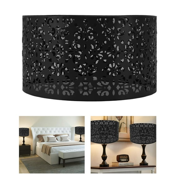 Metal Lamp Shade Universal for E27 E14 Table Lamp and Floor Light, Flower Pattern Design Hollow Lampshade Replacement, Iron Art Decorative Lamp Shades for Home Decoration