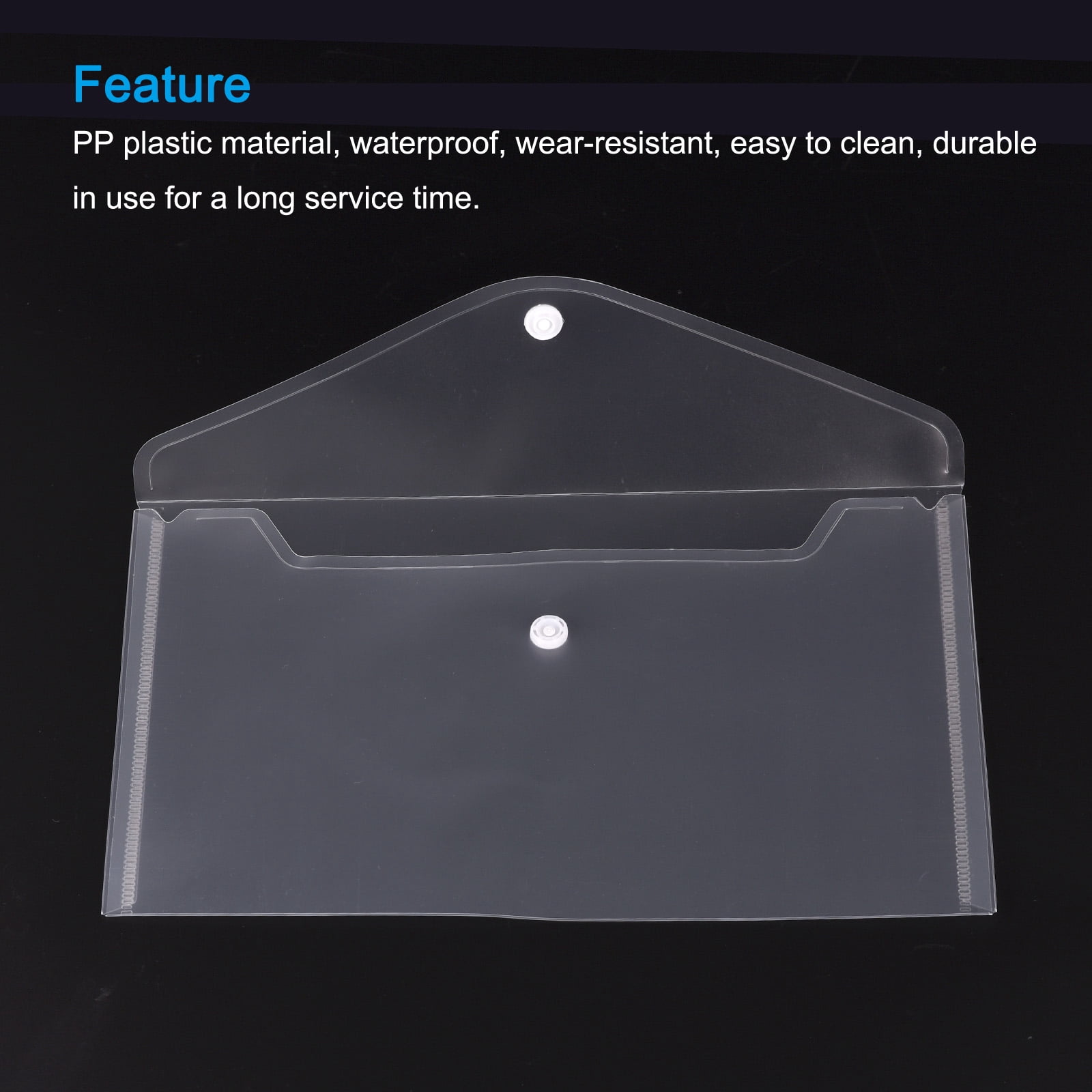Unique Bargains File Folders Office Plastic Envelopes Document Organizer with Snap Button Matte