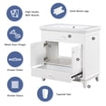 thumbnail image 6 of Miekor Furniture 30" Bathroom Vanity with Sink, Bathroom Cabinet with Two Doors and One Drawer, White B5A0213, 6 of 12