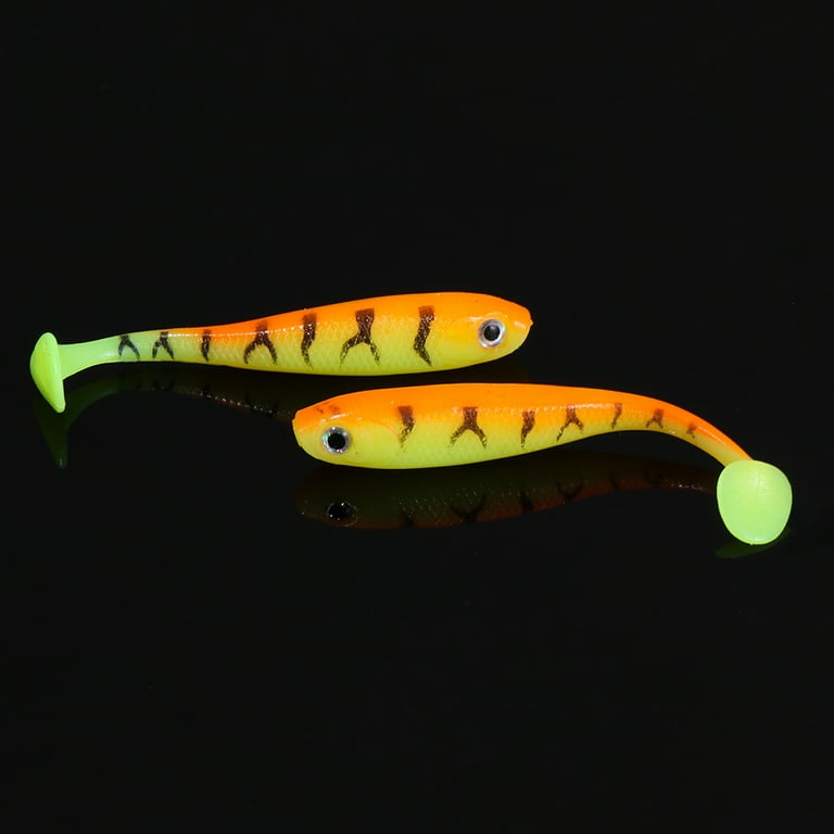 5pcs Colorful Minnow T Tail Wobblers 71mm Silicone Fishing Tackle